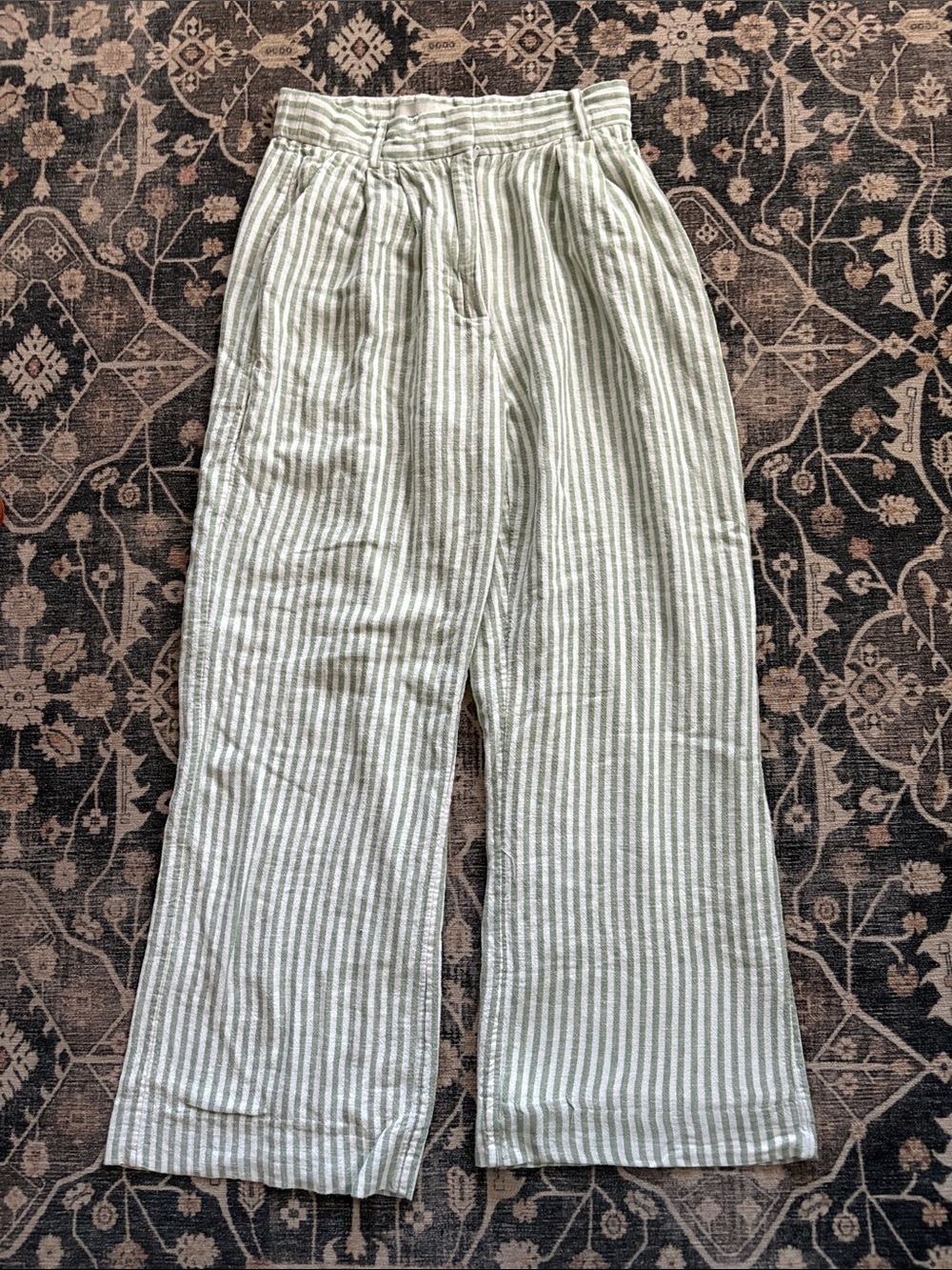 Abercrombie and Fitch Striped Linen Pants 25/0S Curve Love